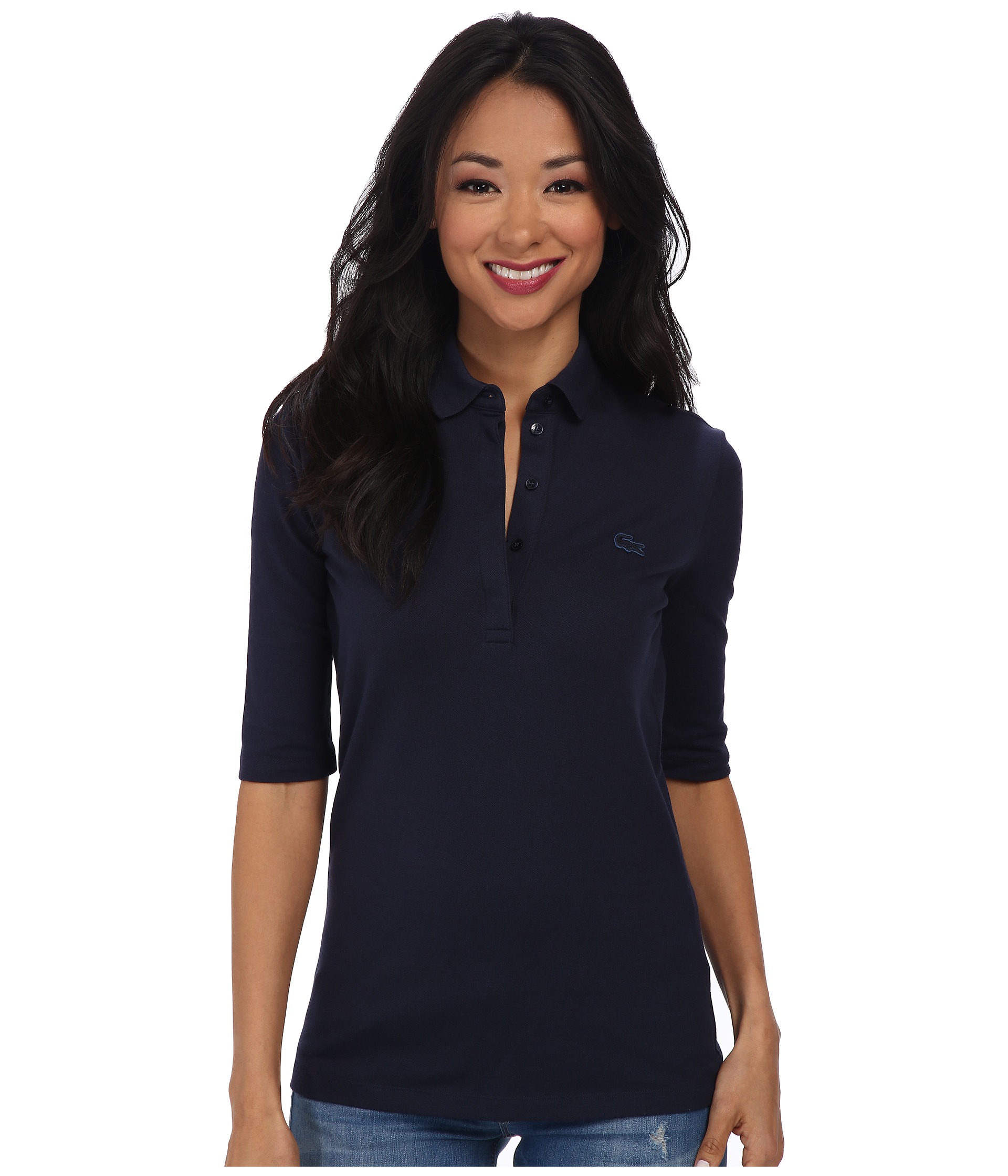 Lacoste Half Sleeve Slim Fit Stretch Pique Polo Shirt at