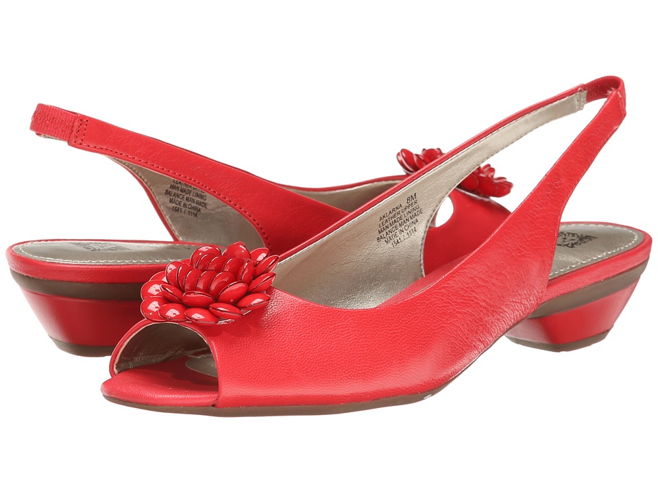Red Anne Klein Shoes, Red AK Shoes, Sandals