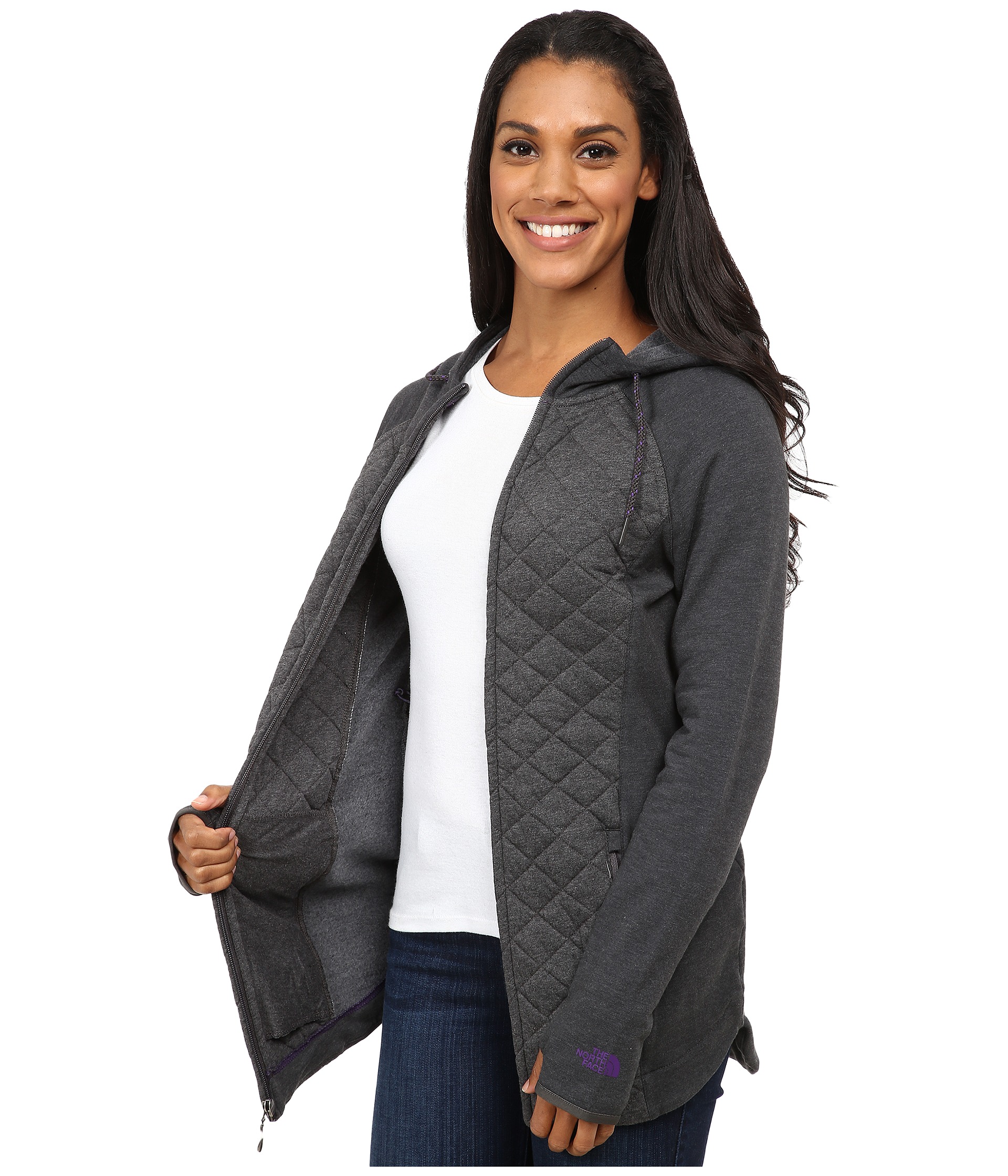 north face viola quilted fleece hoodie