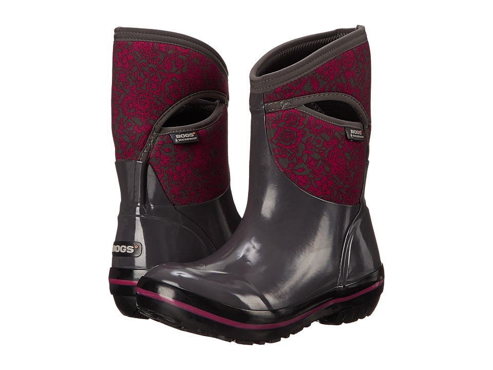 Bogs - Plimsoll Quilted Floral Mid (Dark Gray Multi) Women