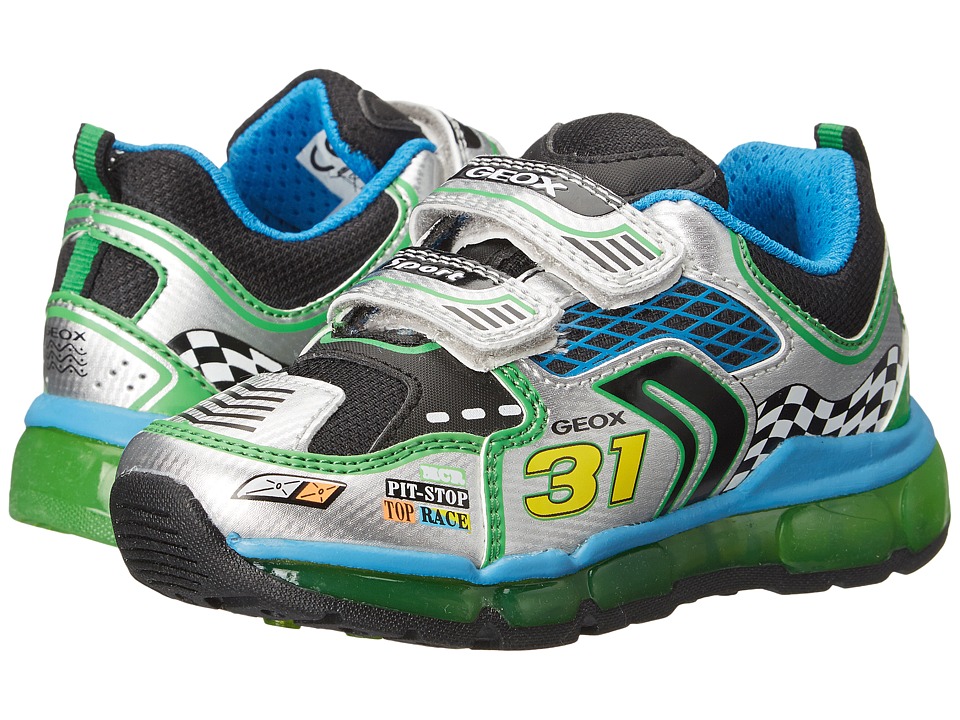 Geox Kids - Android Boy 2 (Toddler\/Little Kid) (Silver\/Green) Boy's Shoes