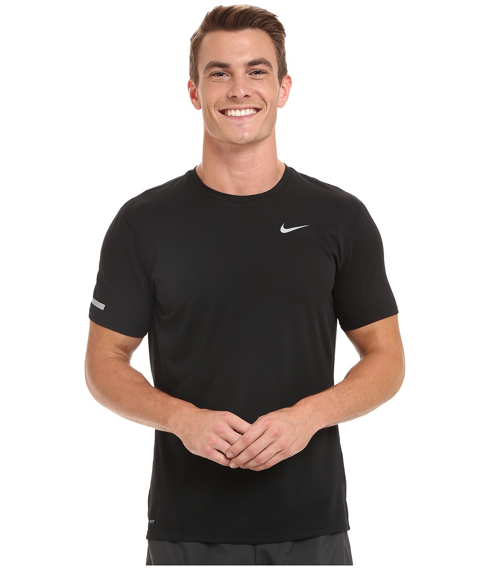 Nike - Dri-FIT Contour S/S Running Shirt (Black/Reflective Silver) Men