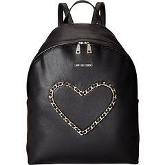 LOVE Moschino Heart Chain Backpack   Black