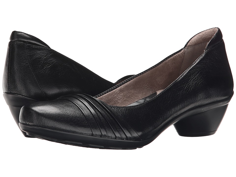 Naturalizer - Halona (Black Leather) Women's Slip-on Dress Shoes