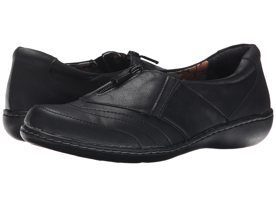 Soft Style - Jennica (Black Tumbled Leather) Women's Flat Shoes