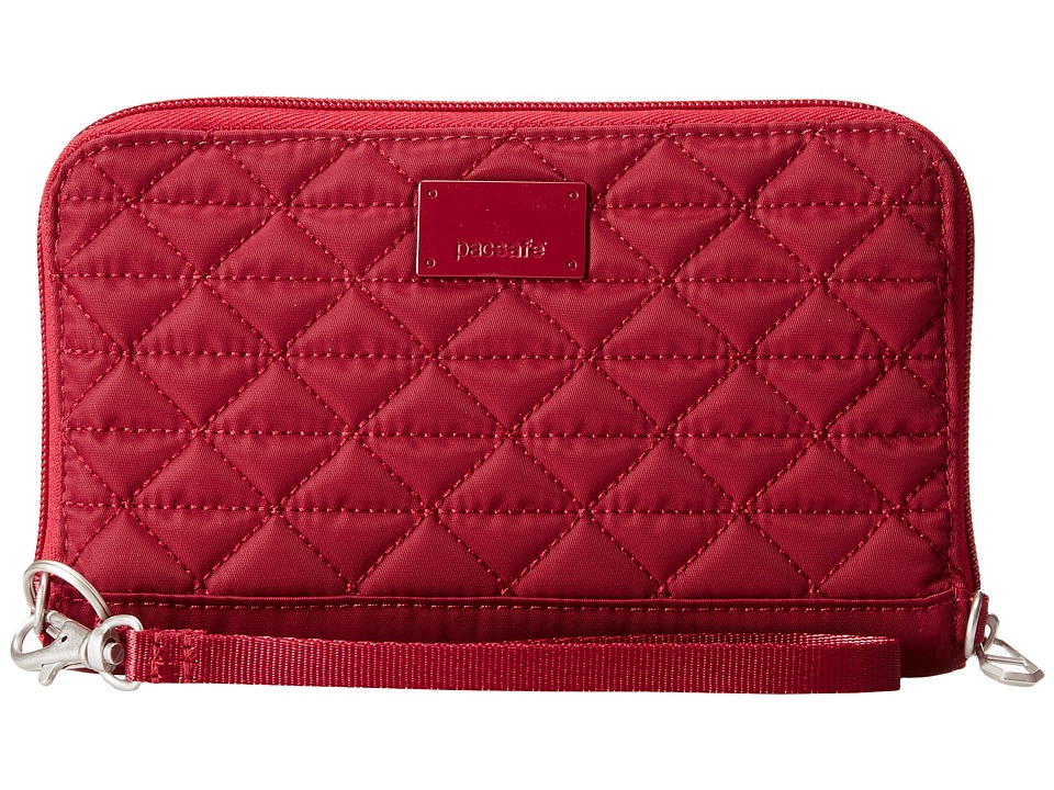 Pacsafe RFIDsafe W200 RFID Blocking Travel Wallet Cranberry Wallet Handbags