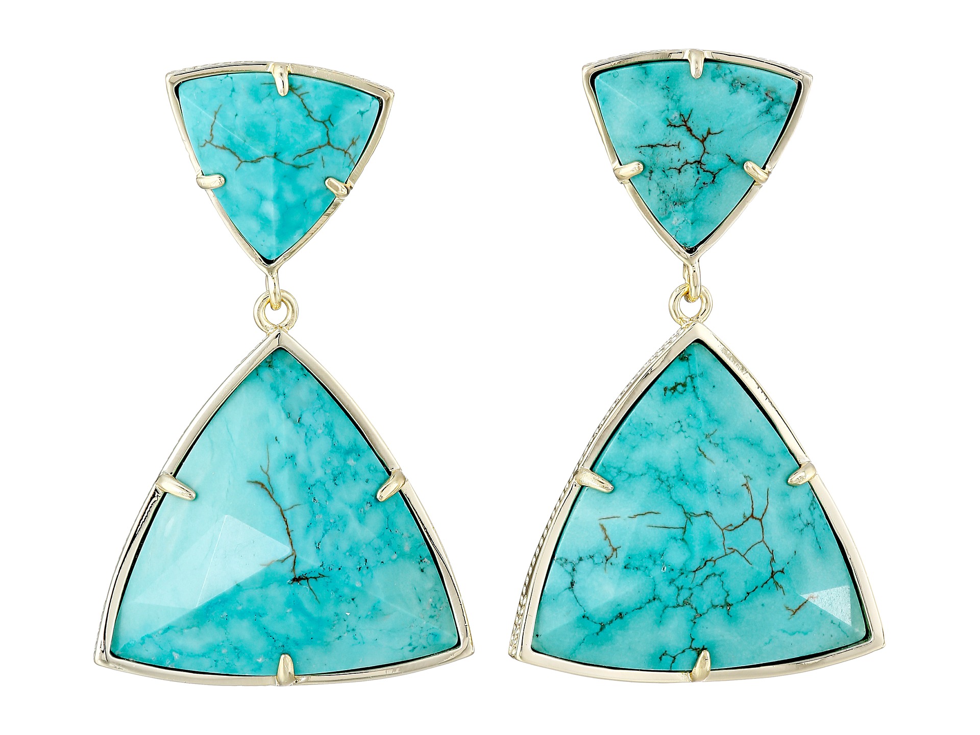 Kendra Scott Maury Earrings Gold Turquoise - Zappos Free Shipping ...