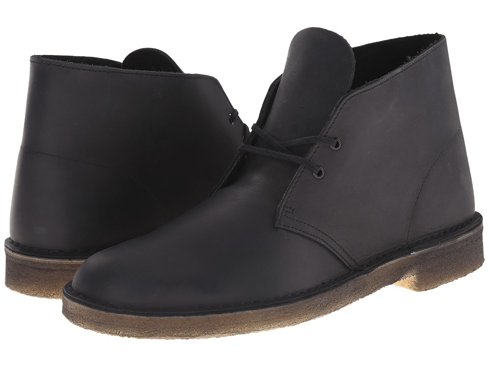 Clarks Desert Boot (Black Beeswax Leather) Men