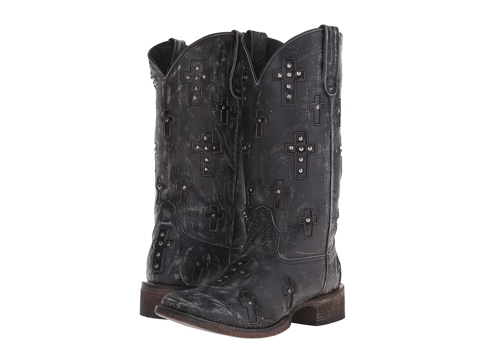 Roper - Cross (Black) Cowboy Boots