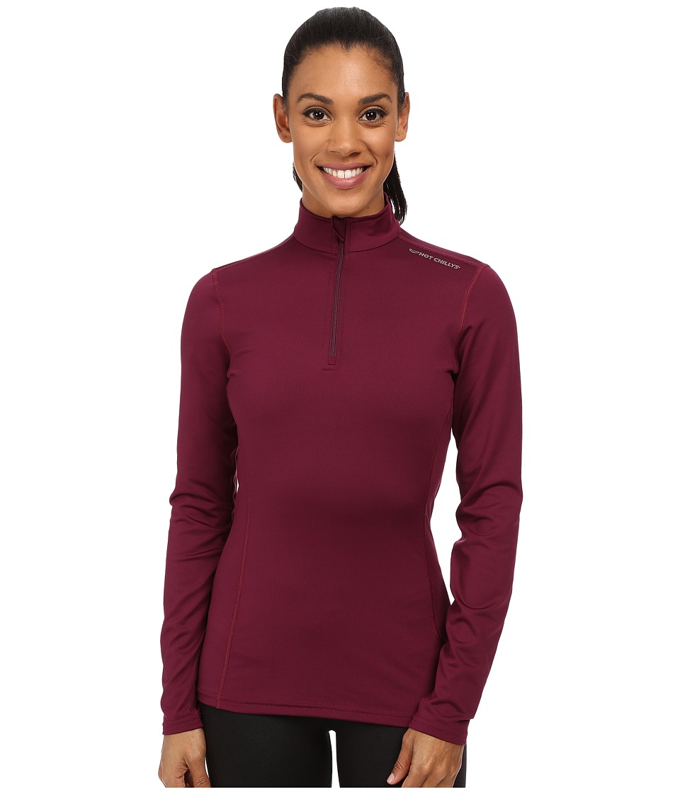 Hot Chillys Micro-Elite Chamois 8K Solid Zip-T (Viola) Women