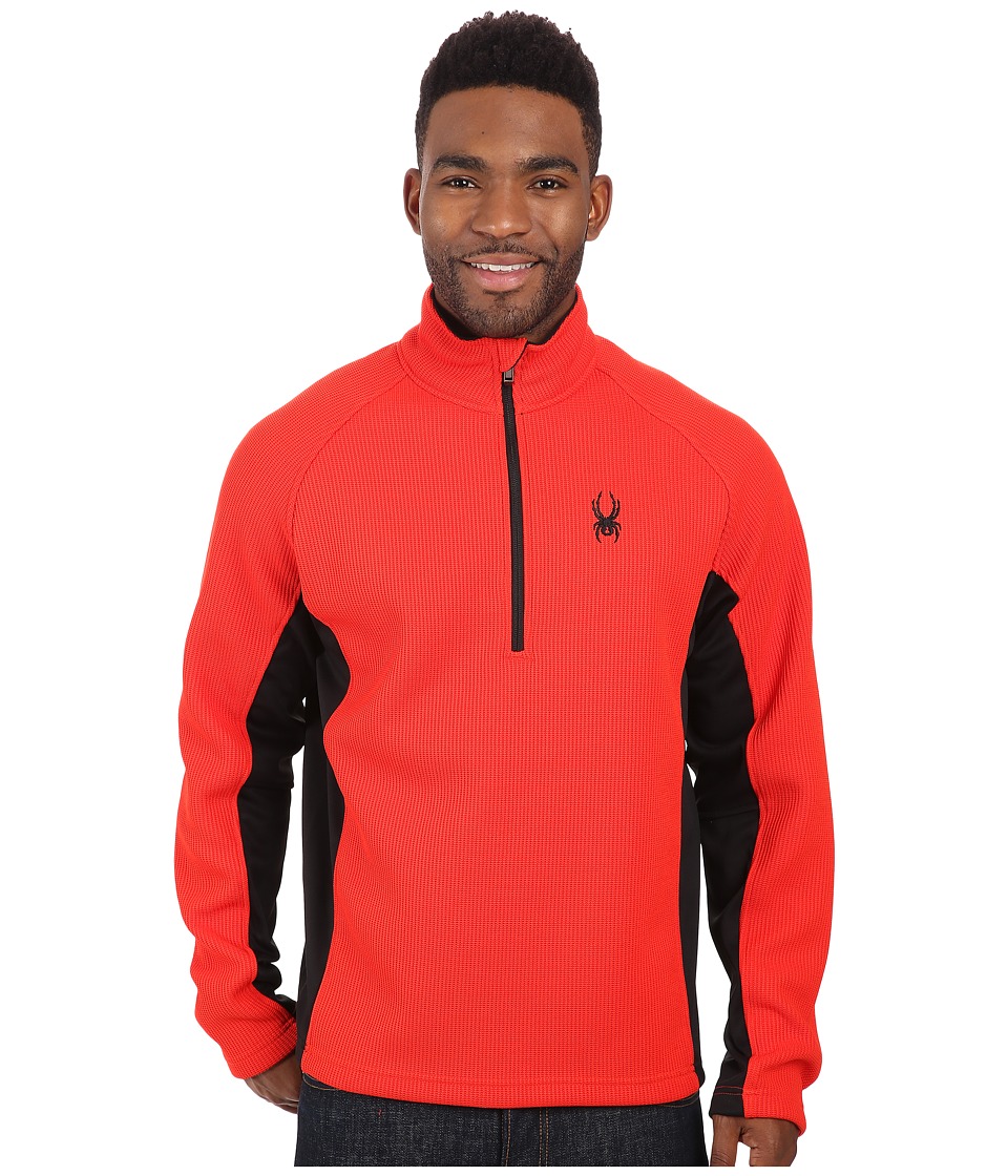 Spyder - Outbound Half Zip Mid Weight Core Sweater (Volcano/Black/Black) Men