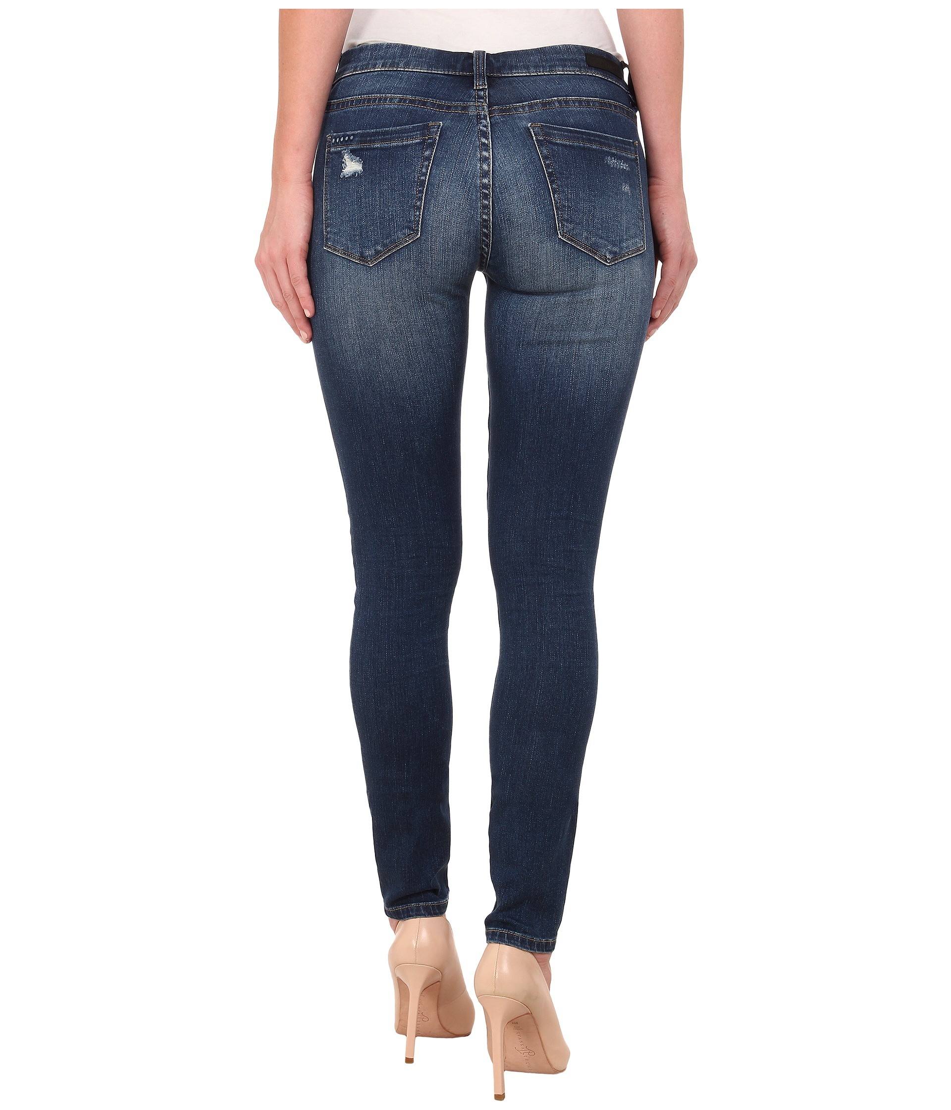 blank nyc ripped skinny jeans in blue blue zappos com blank nyc jeans size chart