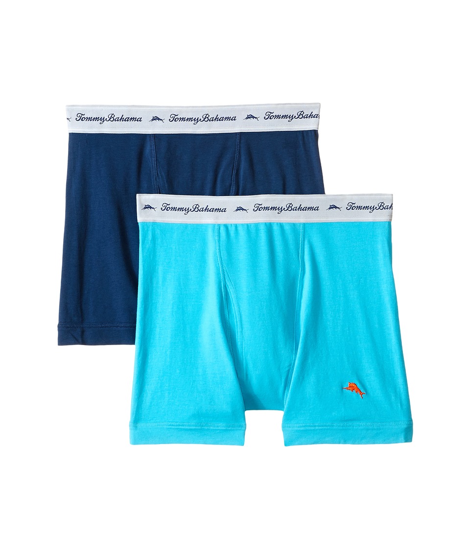 UPC 716274704048 product image for Tommy Bahama - Solid Stretch Cotton Comfort Boxer Briefs 2-Pack (Aqua/Neptune) M | upcitemdb.com