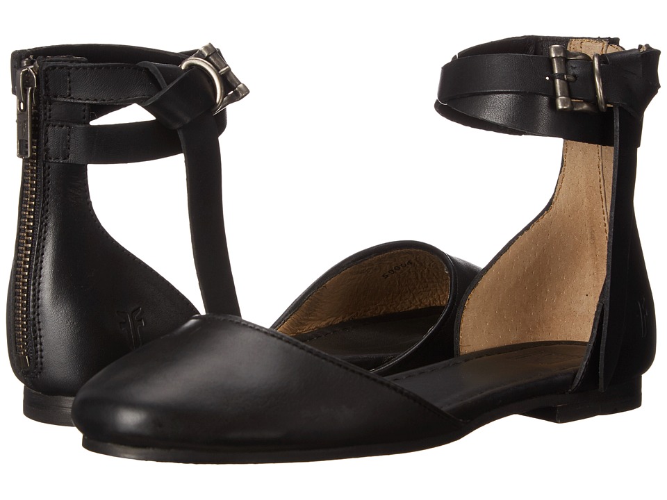 Frye Carson Knotted Ballet (Black Polished Stonewash) Women