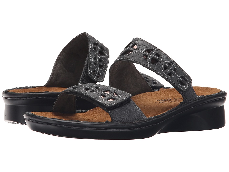 Naot Footwear Cornet (Reptile Gray Leather/Glass Brown) Women