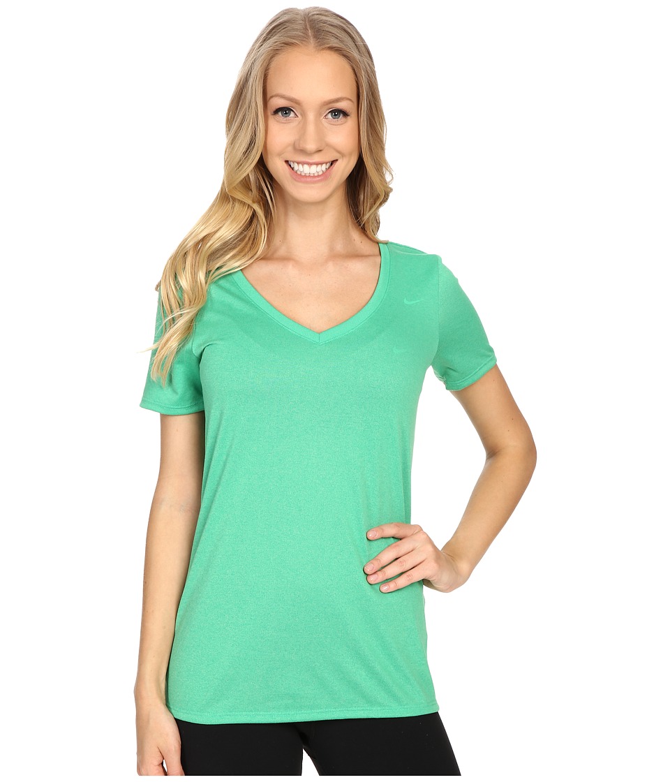 Nike - Legend 2.0 V-Neck Training Tee (Spring Leaf/Spring Leaf) Women
