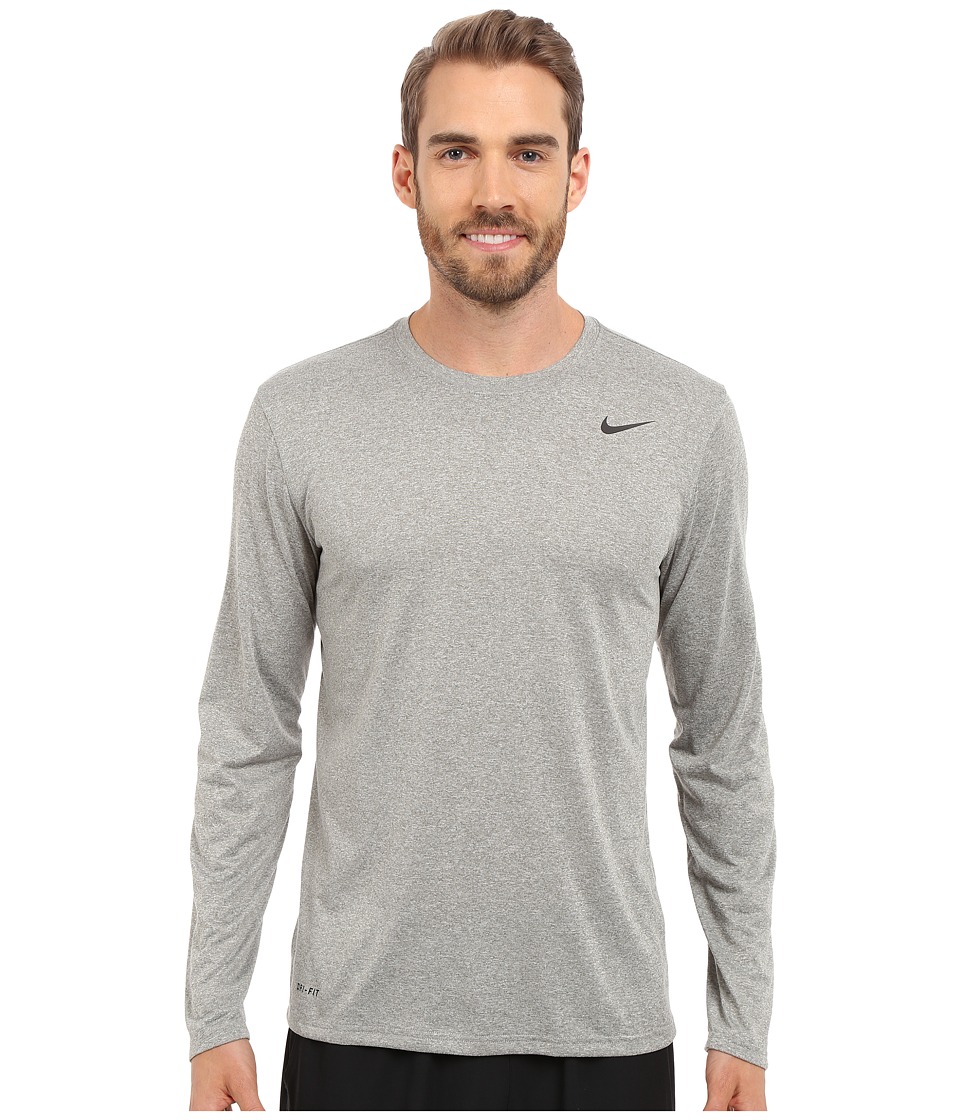 Nike Legend 2.0 Long Sleeve Tee (Dark Grey Heather/Black/Black) Men