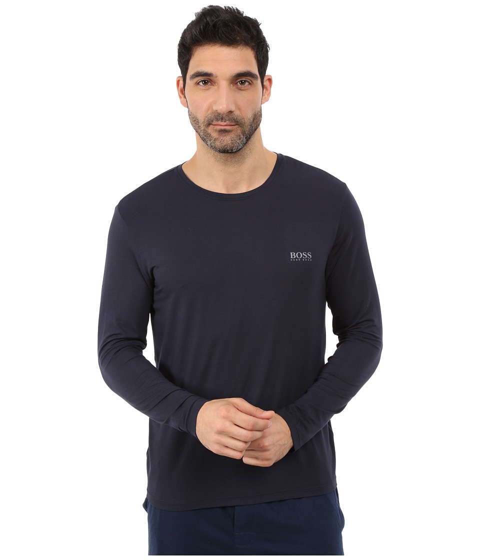 BOSS Hugo Boss - Long Sleeve Crew Modal (Navy) Men