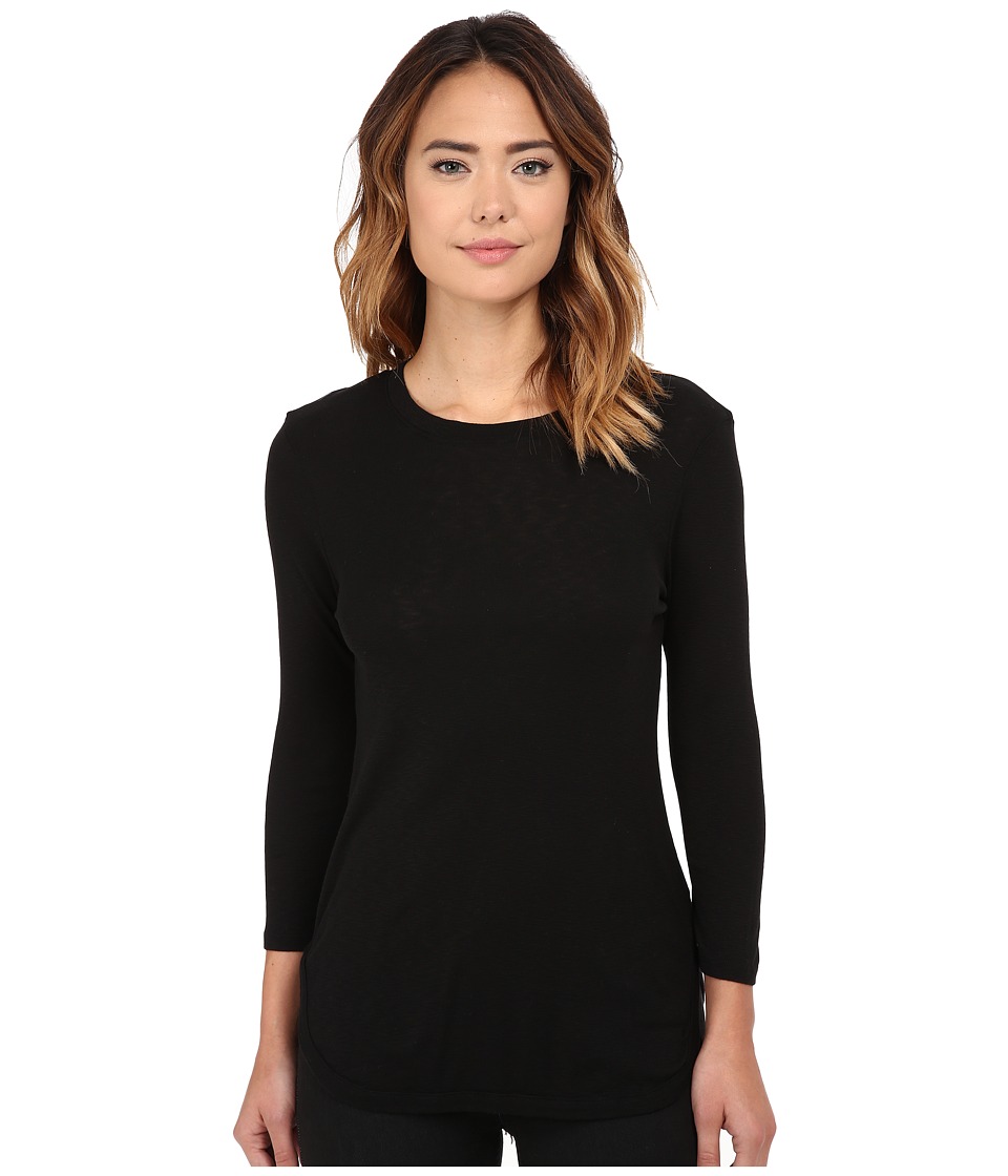 Michael Stars - Slub 3/4 Sleeve Crew Neck (Black) Women