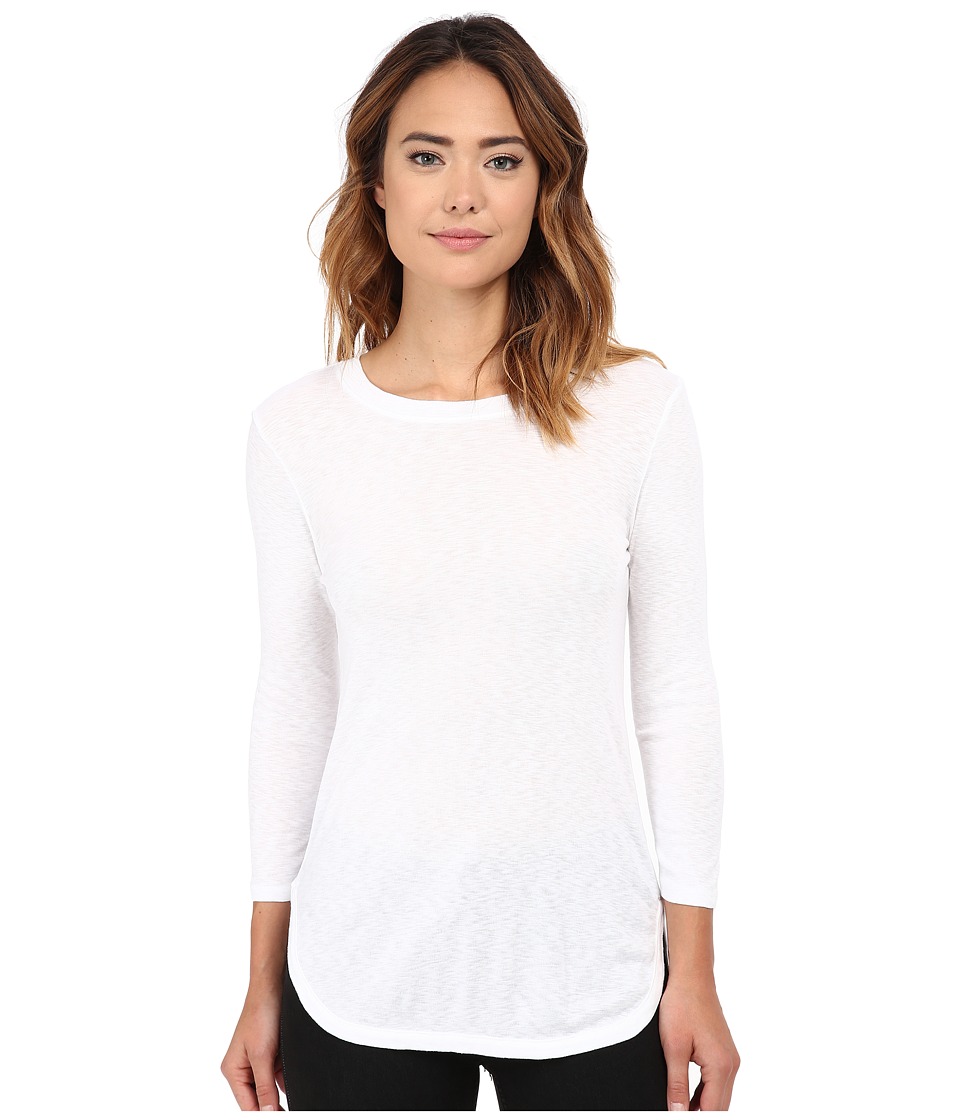 Michael Stars - Slub 3/4 Sleeve Crew Neck (White) Women