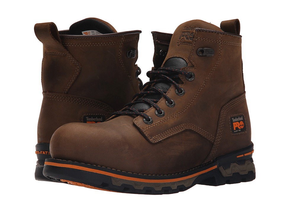 Timberland PRO AG Boss Alloy Safety Toe Waterproof Unlined Boot (Brown Distressed Leather) Men
