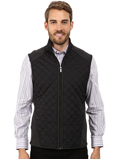 Perry Ellis Quilted Mix Media Vest  Charcoal Heather