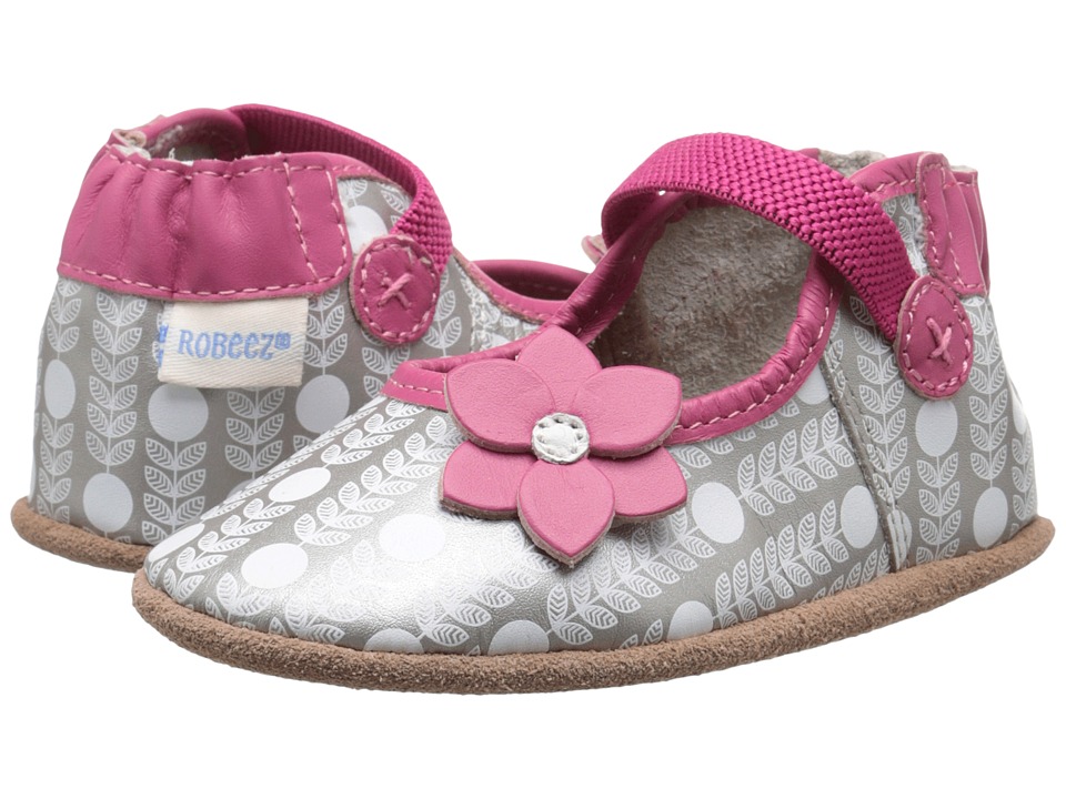 Robeez Becca Mary Jane Soft Sole Infant/Toddler Grey Girls Shoes