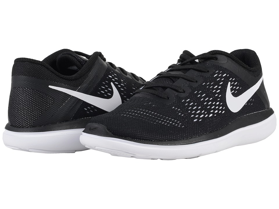 Nike Kids Flex 2016 RN (Big Kid) (Black/White) Boys Shoes