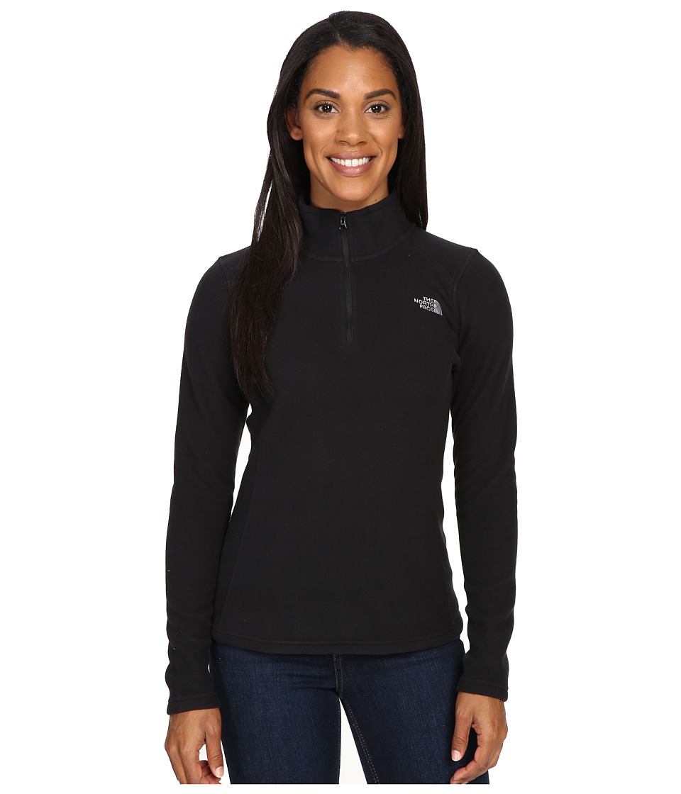 The North Face Glacier 1/4 Zip Fleece Top (TNF Black/Mid Grey) Women