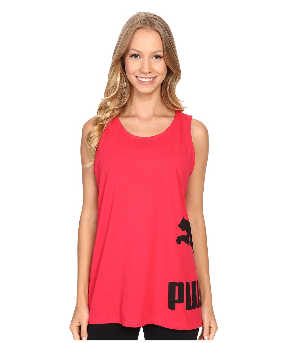 PUMA No. 1 Logo Tank Top Rose Red Womens Sleeveless