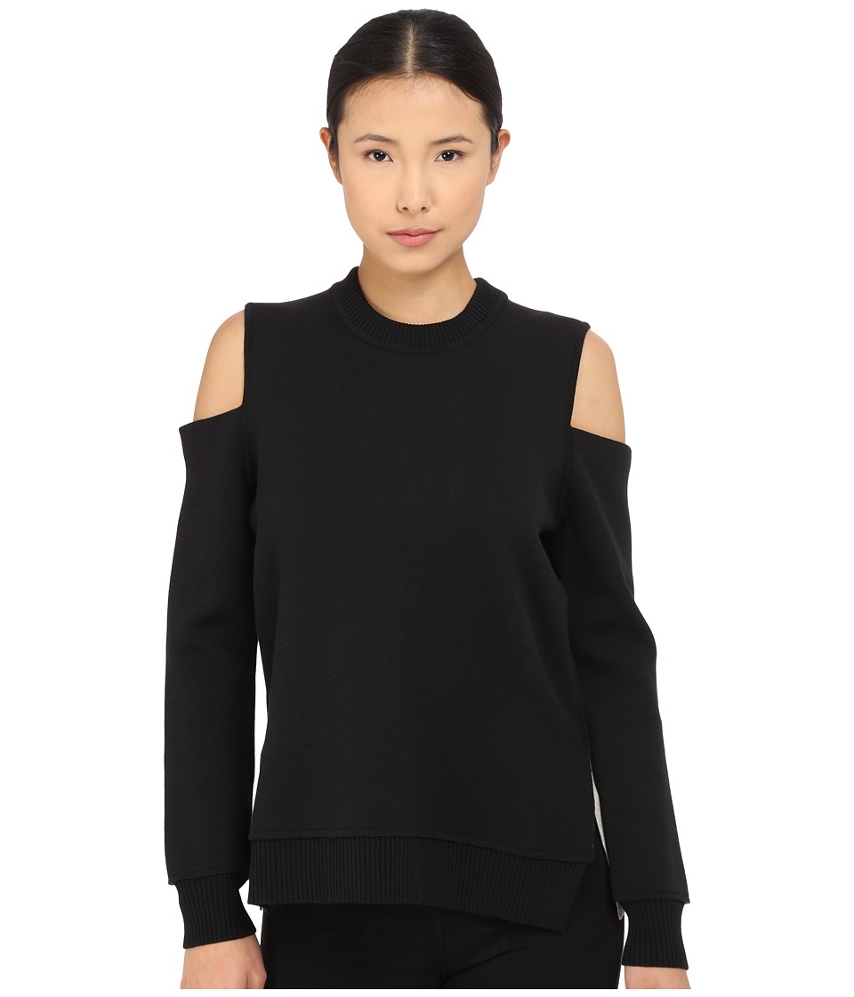 Vera Wang - Cold Shoulder Pullover Double Face Knit (Black) Women