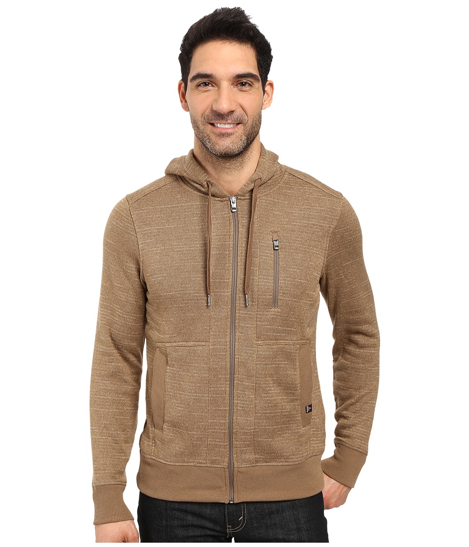 Prana - Performance Fleece Zip Hoodie (Dark Khaki) Men