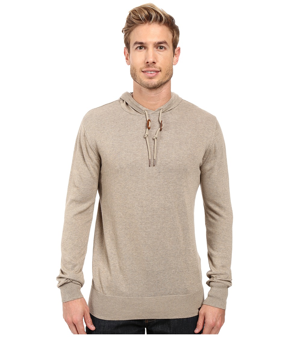Prana - Throw On Hooded Sweater (Dark Khaki) Men