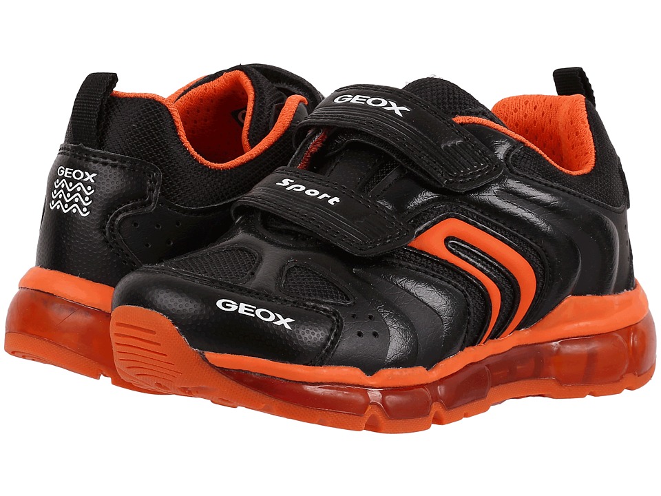 Geox Kids - Jr Android Boy 9 (Toddler\/Little Kid) (Black\/Orange) Boy's Shoes