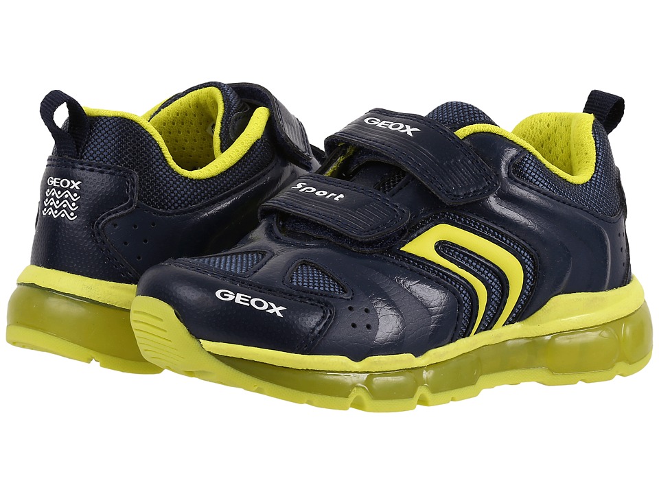 Geox Kids - Jr Android Boy 9 (Toddler\/Little Kid) (Navy\/Lime) Boy's Shoes