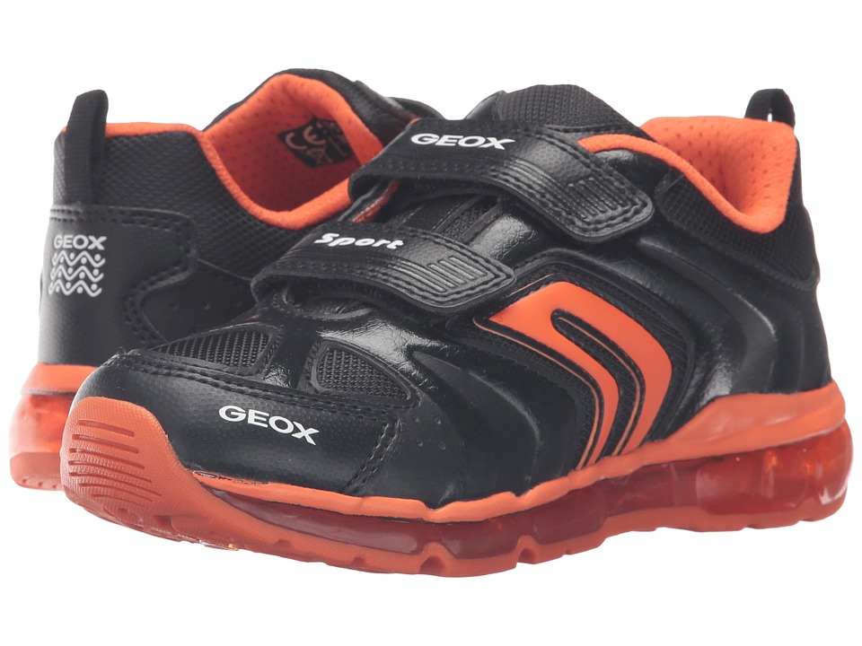 Geox Kids - Jr Android Boy 9 (Little Kid\/Big Kid) (Black\/Orange) Boy's Shoes