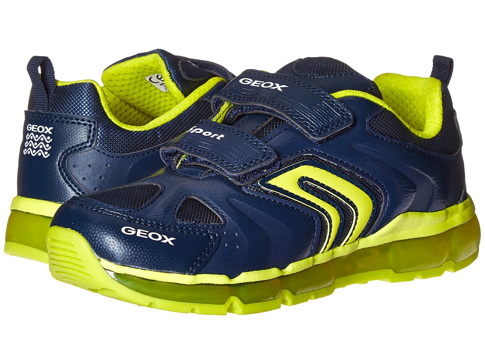 Geox Kids - Jr Android Boy 9 (Little Kid\/Big Kid) (Navy\/Lime) Boy's Shoes