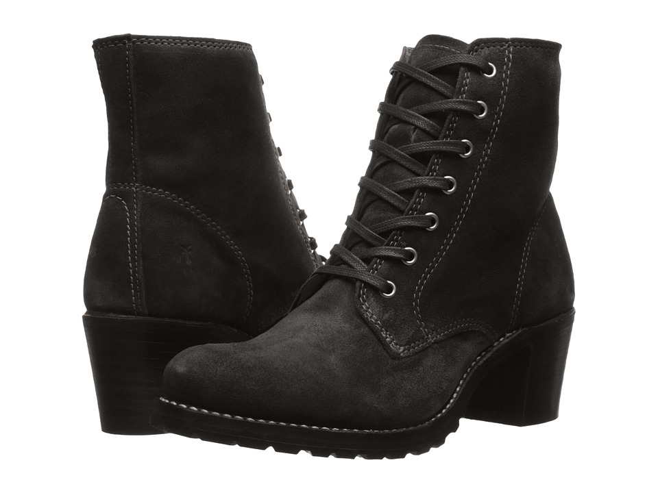 Frye Sabrina 6G Lace Up (Black Oiled Suede)