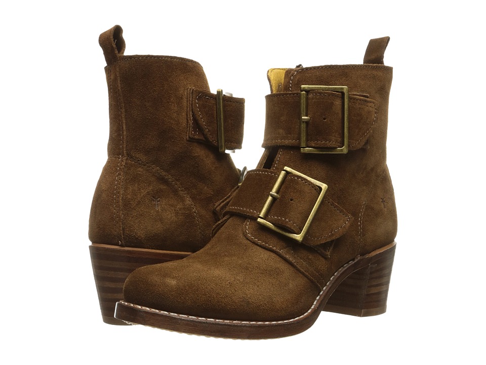 Frye - Sabrina Double Buckle (Wood Oiled Suede) Cowboy Boots