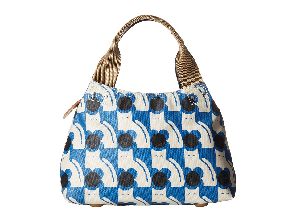 Orla Kiely - Poppy Cat Print Classic Zip Shoulder (Powder Blue) Shoulder Handbags