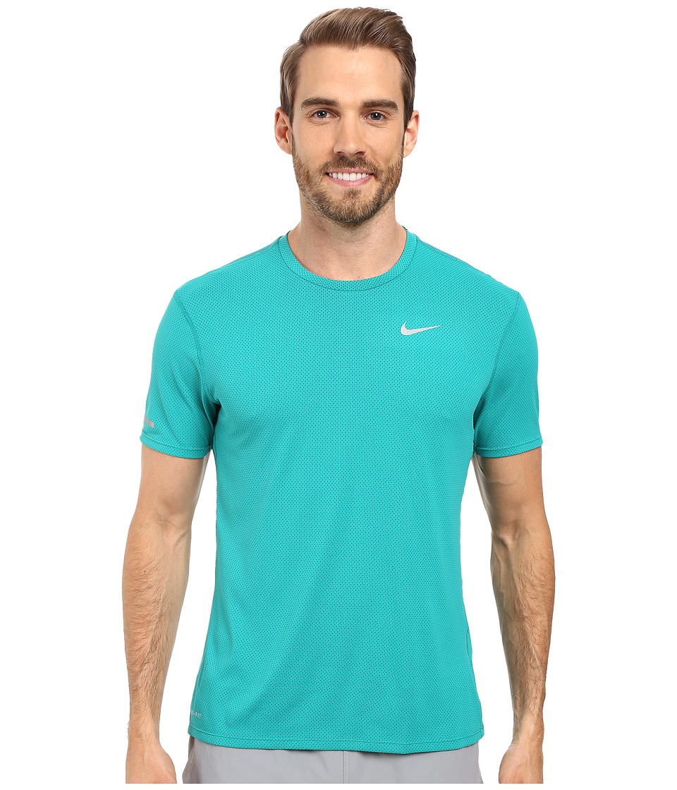 Nike - Dri-FIT Contour S/S Running Shirt (Teal Charge/Reflective Silver) Men