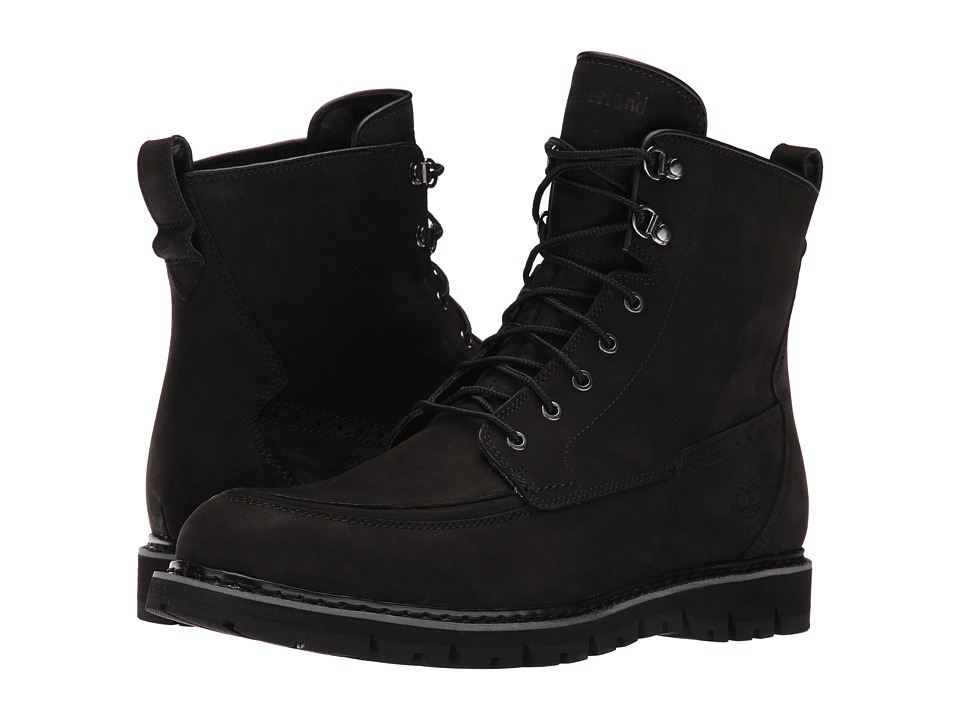 Timberland Britton Hill Waterproof Moc Toe Boot (Black Nubuck) Men