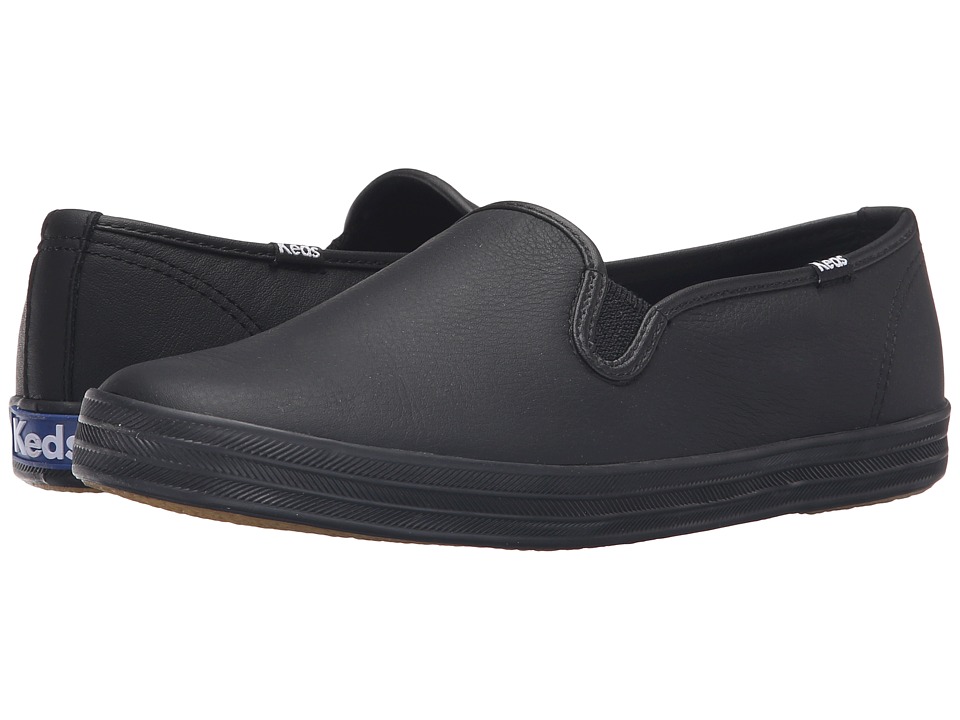 Keds Champion-Leather Slip-On (Black/Black) Women