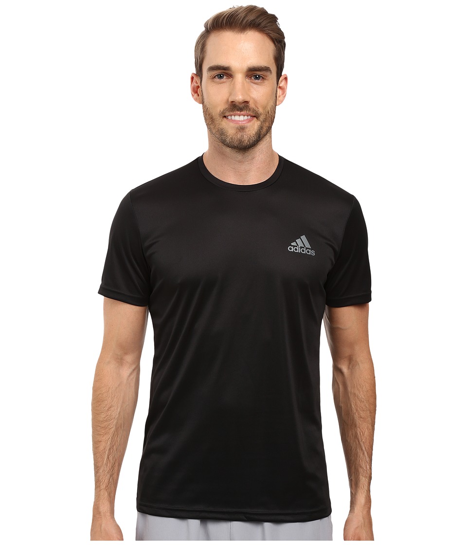 adidas Essential Tech Crew Tee (Black/Vista Grey) Men