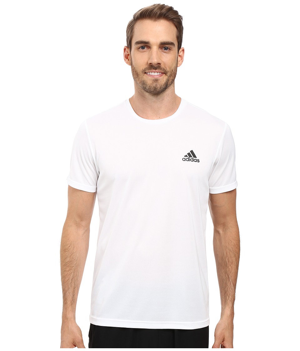 adidas Essential Tech Crew Tee (White/Black) Men