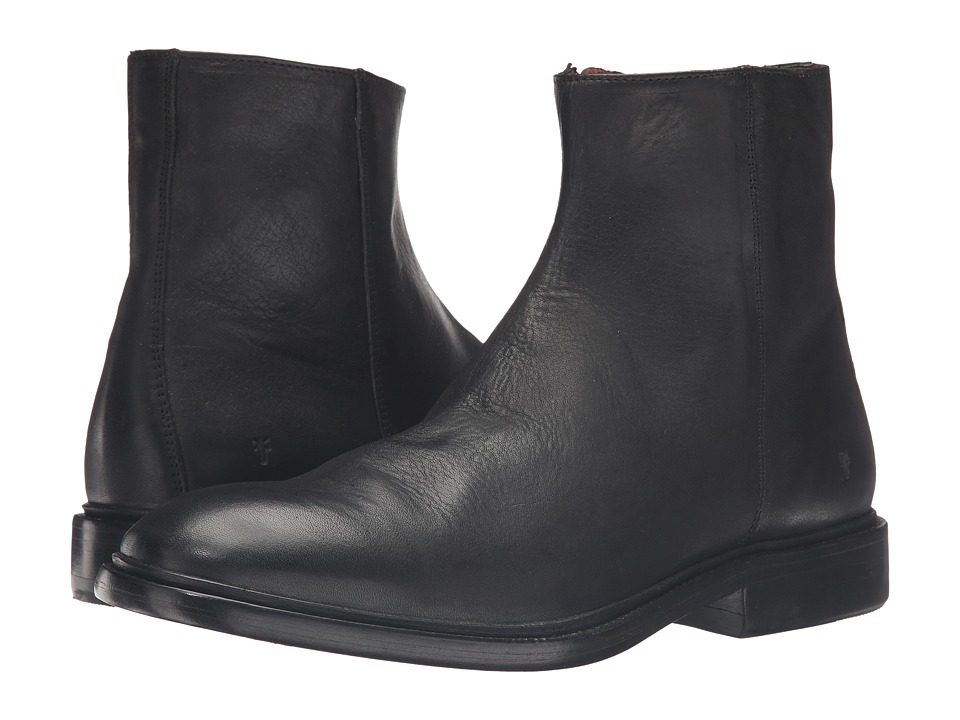 Frye Chris Inside Zip (Black Tumbled Full Grain) Men