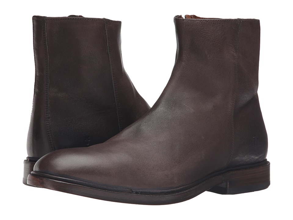 Frye Chris Inside Zip (Charcoal Tumbled Full Grain) Men