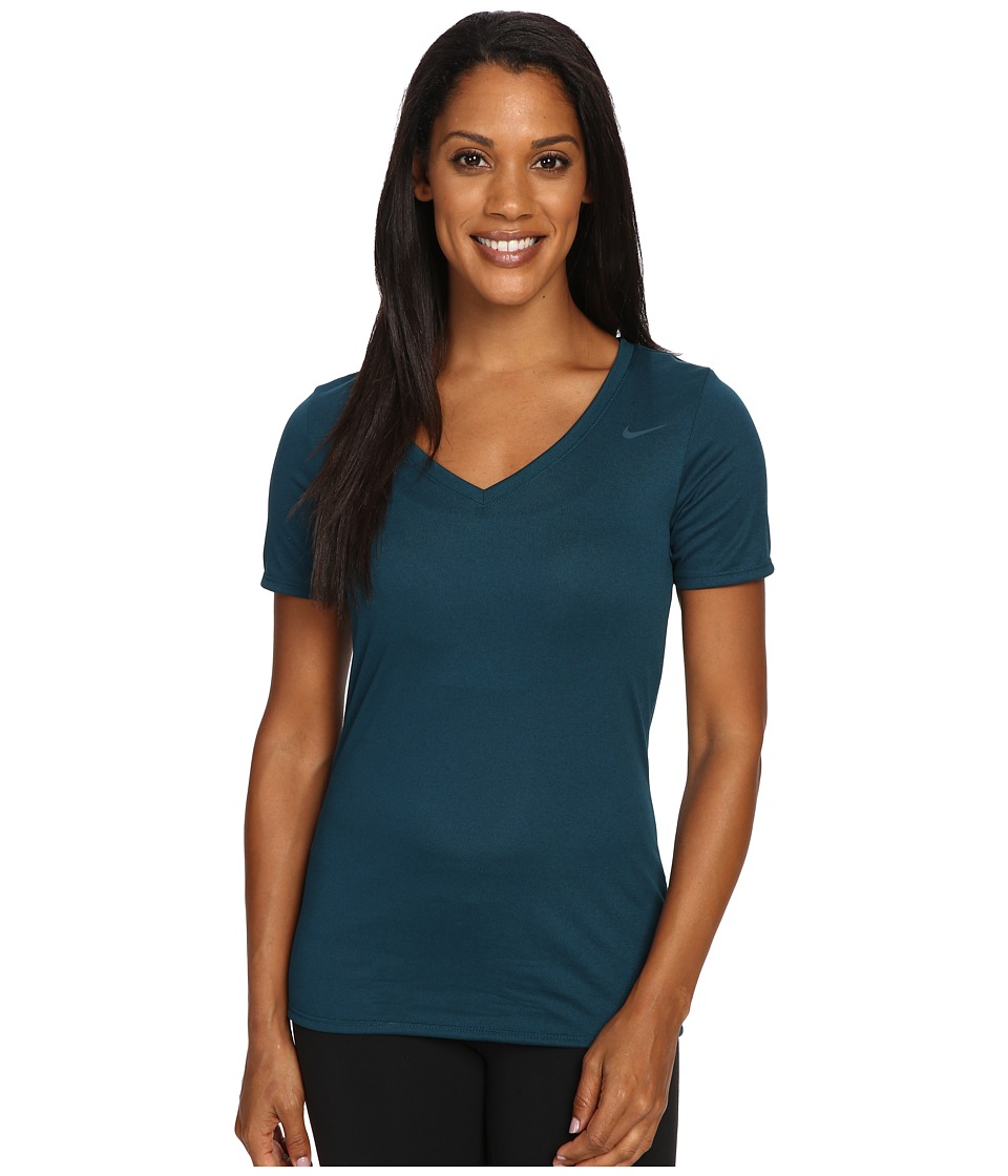 Nike - Legend 2.0 V-Neck Training Tee (Midnight Turquoise) Women