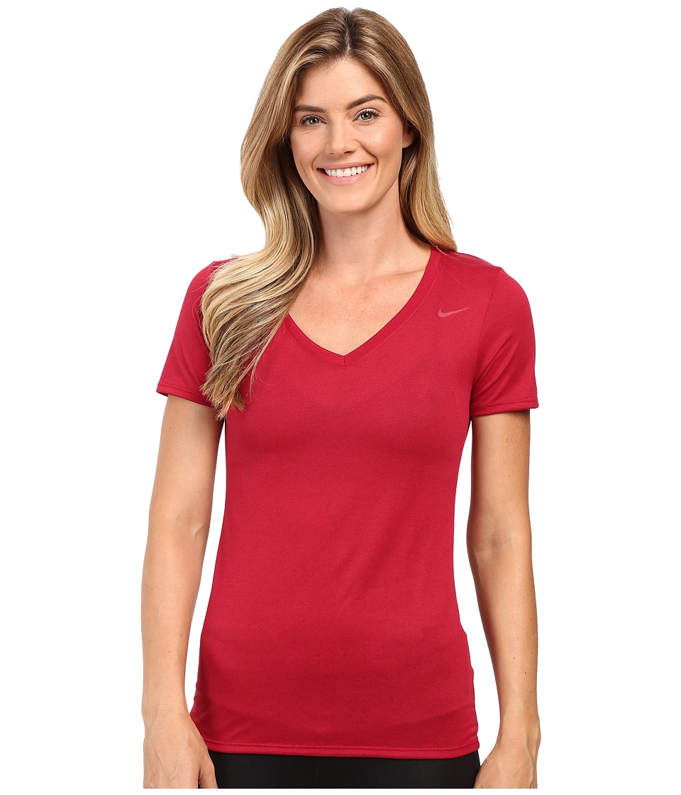 Nike - Legend 2.0 V-Neck Training Tee (Noble Red) Women