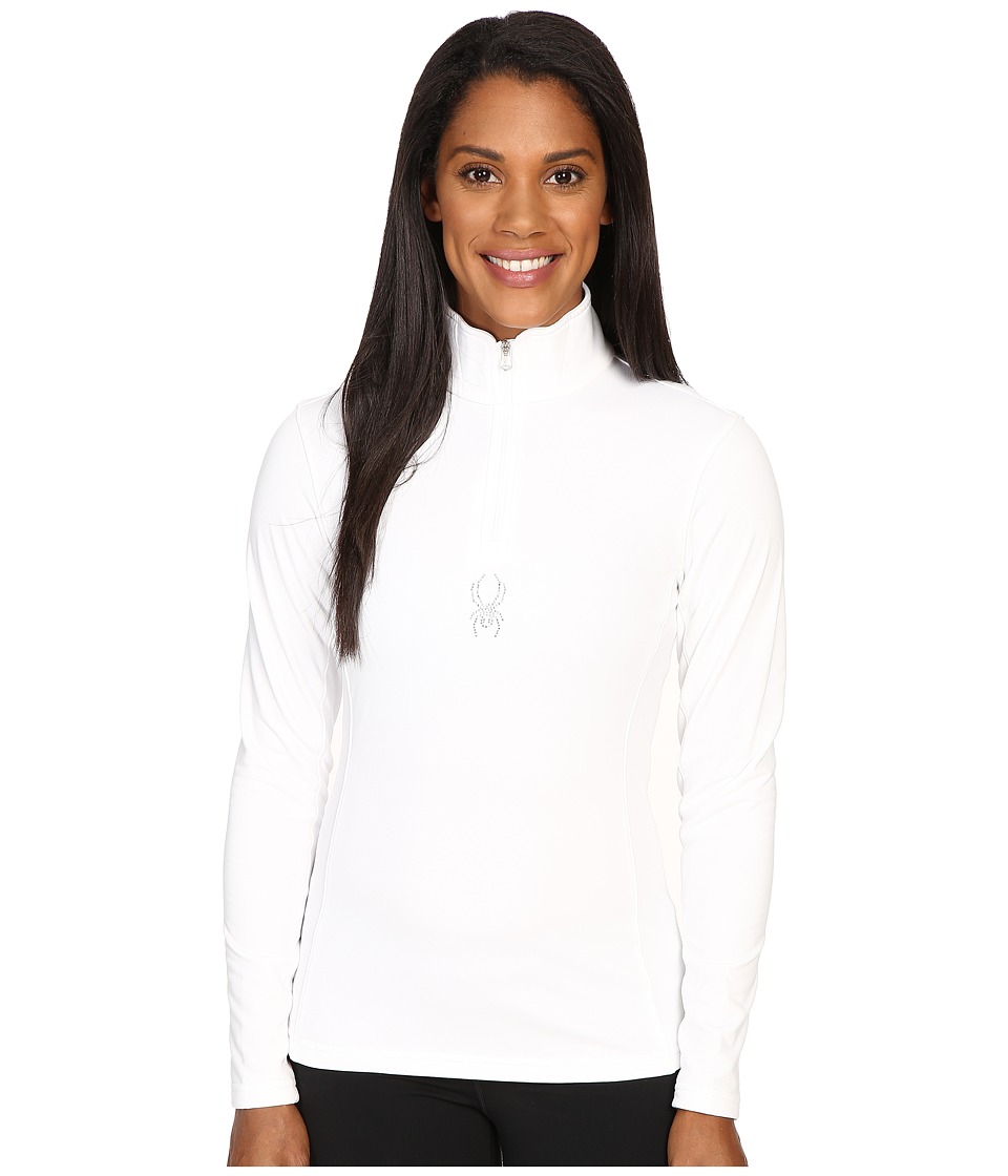 Spyder - Shimmer Bug Velour Fleece T-Neck Top (White) Women